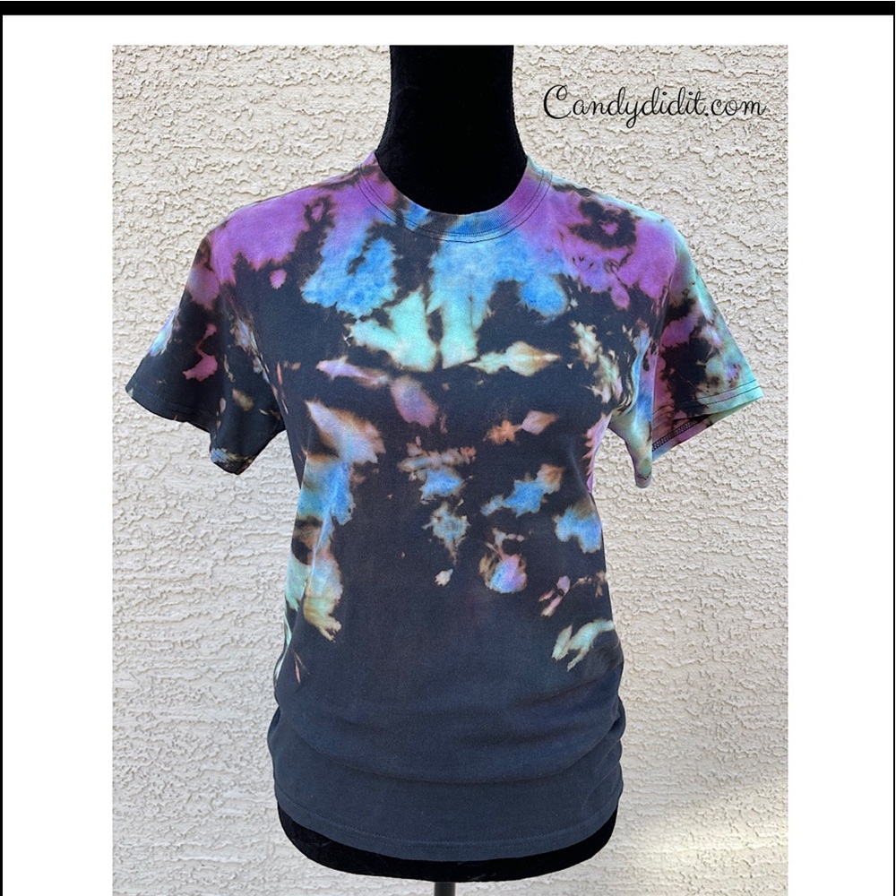 NWT Candy Did It! Handmade Reverse Tie Dye Color Infused Tee S
